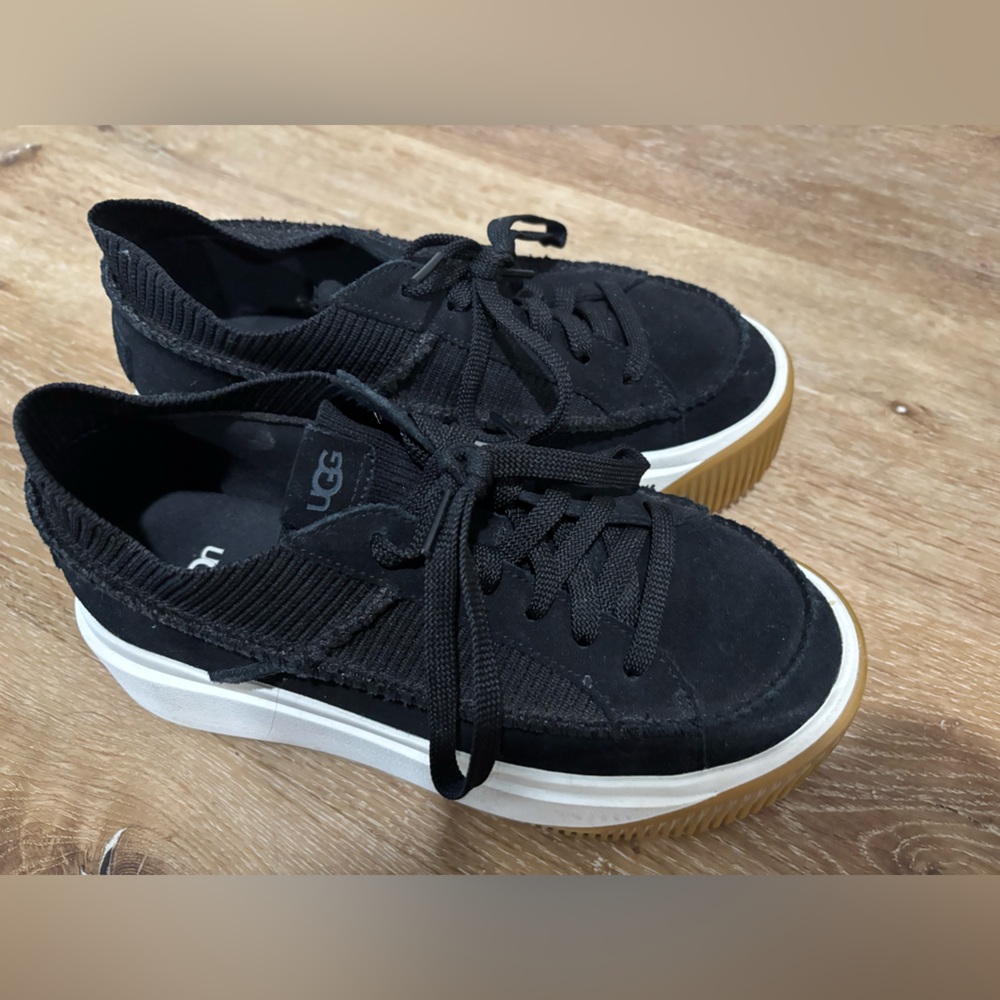 UGG Black Sneakers Suede Low-Top Casual